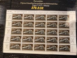 1947 Nr. 278 Bogen Plattenfehler ungestempelt postrisch **