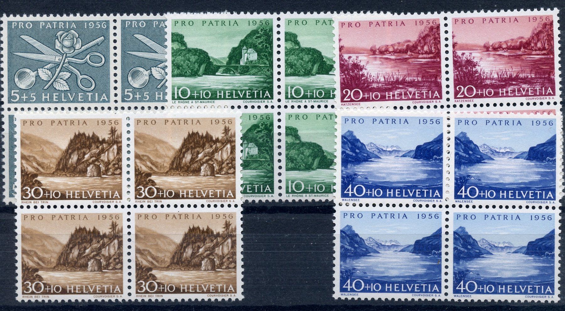 Alle Briefmarken: Zst 76 - 80 Viererblocks Pro Patria postfrisch – Gebraucht aus Steffisburg von Sorbas