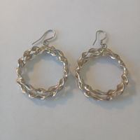 Swirly Hoop Earrings - .925 Silver