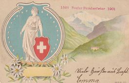 Basler Bundesfeier 1901 Prägekarte