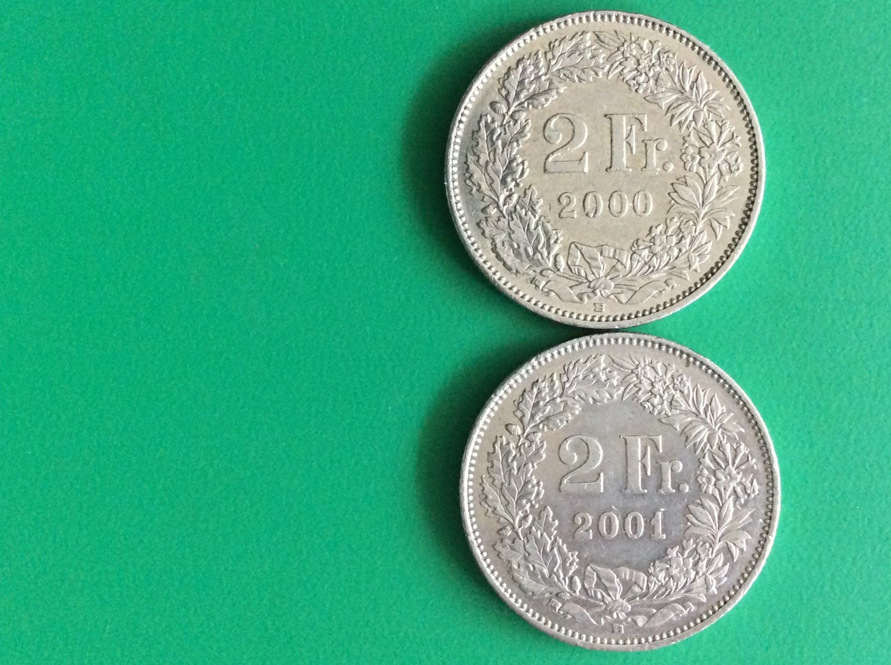 Toutes les monnaies: 2 francs 2000 et  2001  Jolies – D'occasion à Genève par pie_fh2d