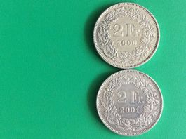 2 francs 2000 et  2001  Jolies