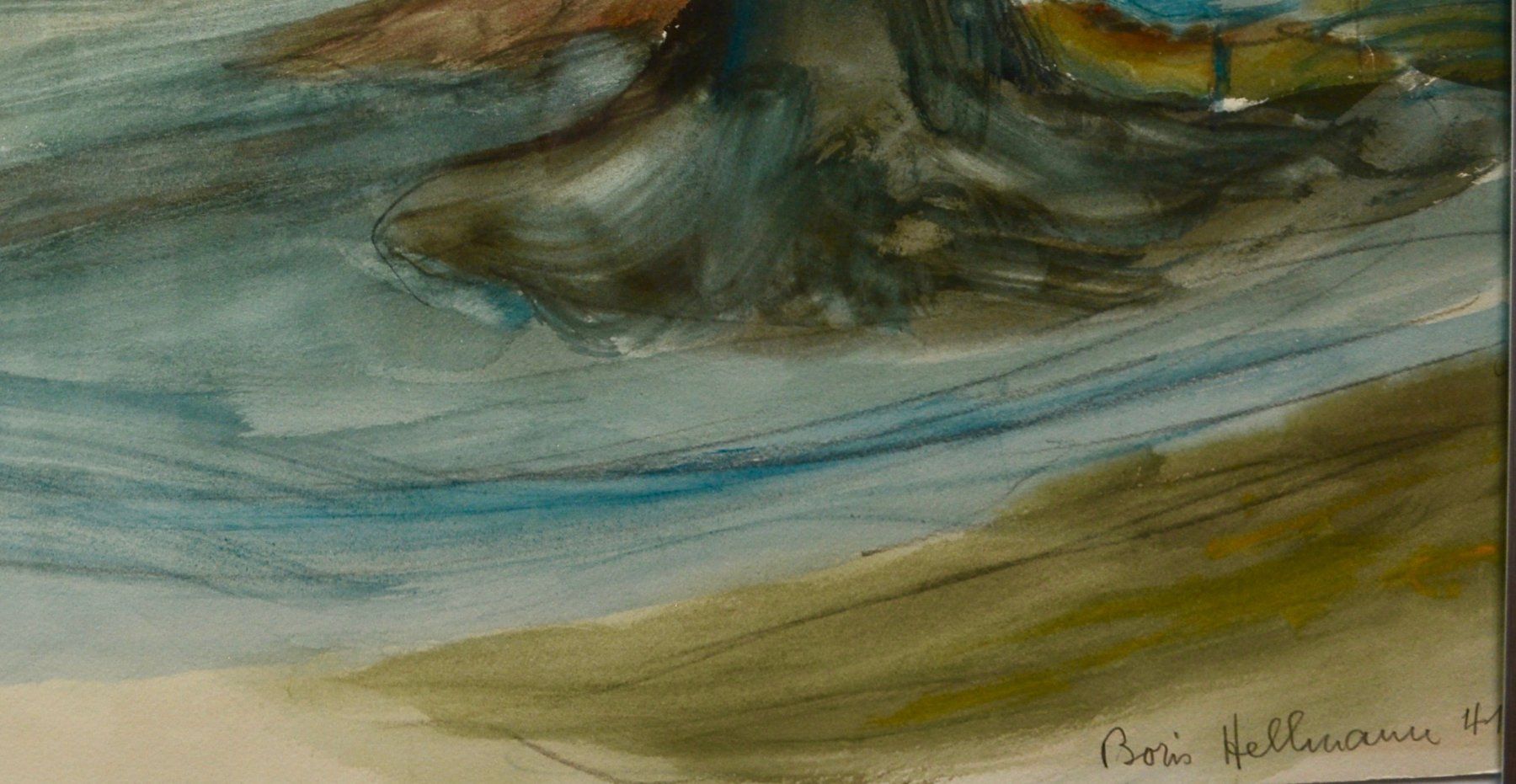 Dipinti: Neu! Aquarell "Boris Hellmann", sign, dat. 41, AR-Künstler – Nuovo (secondo la descrizione) da Oberkulm venduto da Seebrise 2