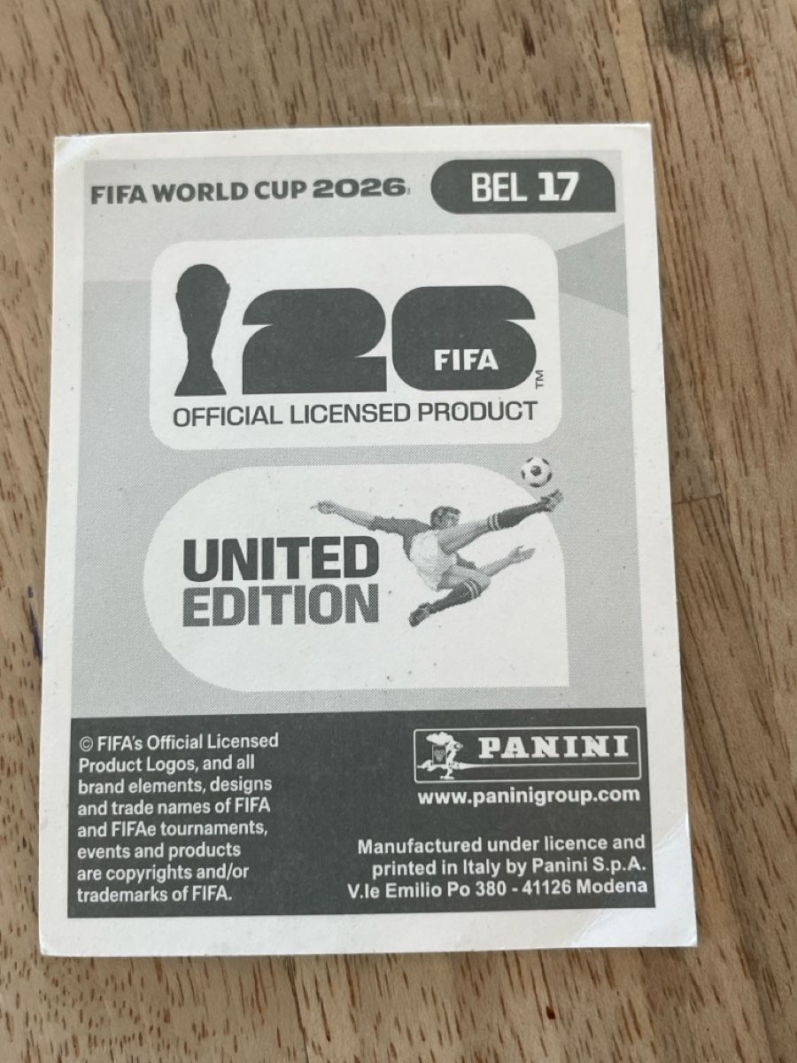 Panini Carte collezionabili: Panini FIFA 2026 BEL 17 – Nuovo (secondo la descrizione) da Fällanden venduto da Permarco 1
