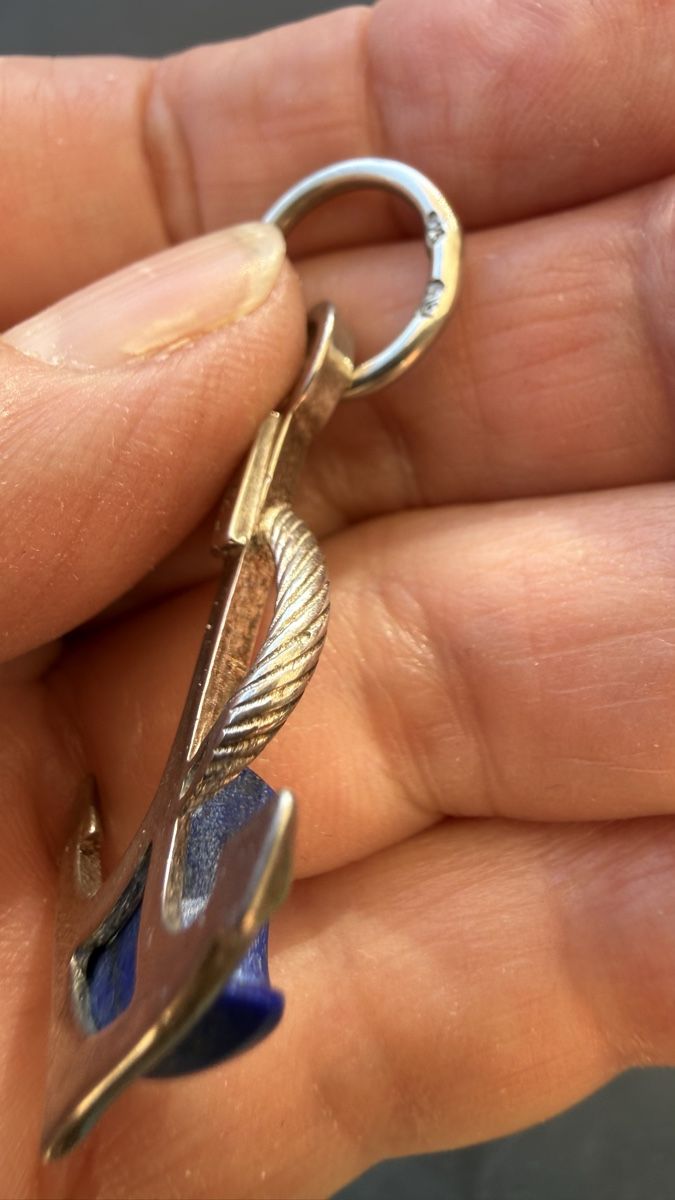 Ciondoli: Anker: Silberanhänger mit Lapis Lazuli  – Nuovo e nell'imballaggio originale da Ebikon venduto da Leonidas2 3