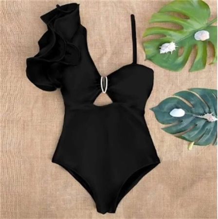 Enteiliger Badeanzug, Monokini mit Rüschen S, M, L