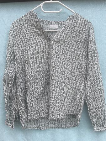 Leichte KAFFE Bluse / Tunika mit Ethnomuster Gr. 36