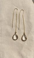 Boucles d’oreille plaqué or et cabochon en verre blanc 