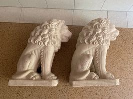 2 Löwen für Garten oder Haus, Kunststoff, wetterfest