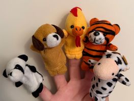 5-teiliges Fingerpuppen Set: Tiere - zum Spielen & Lernen!