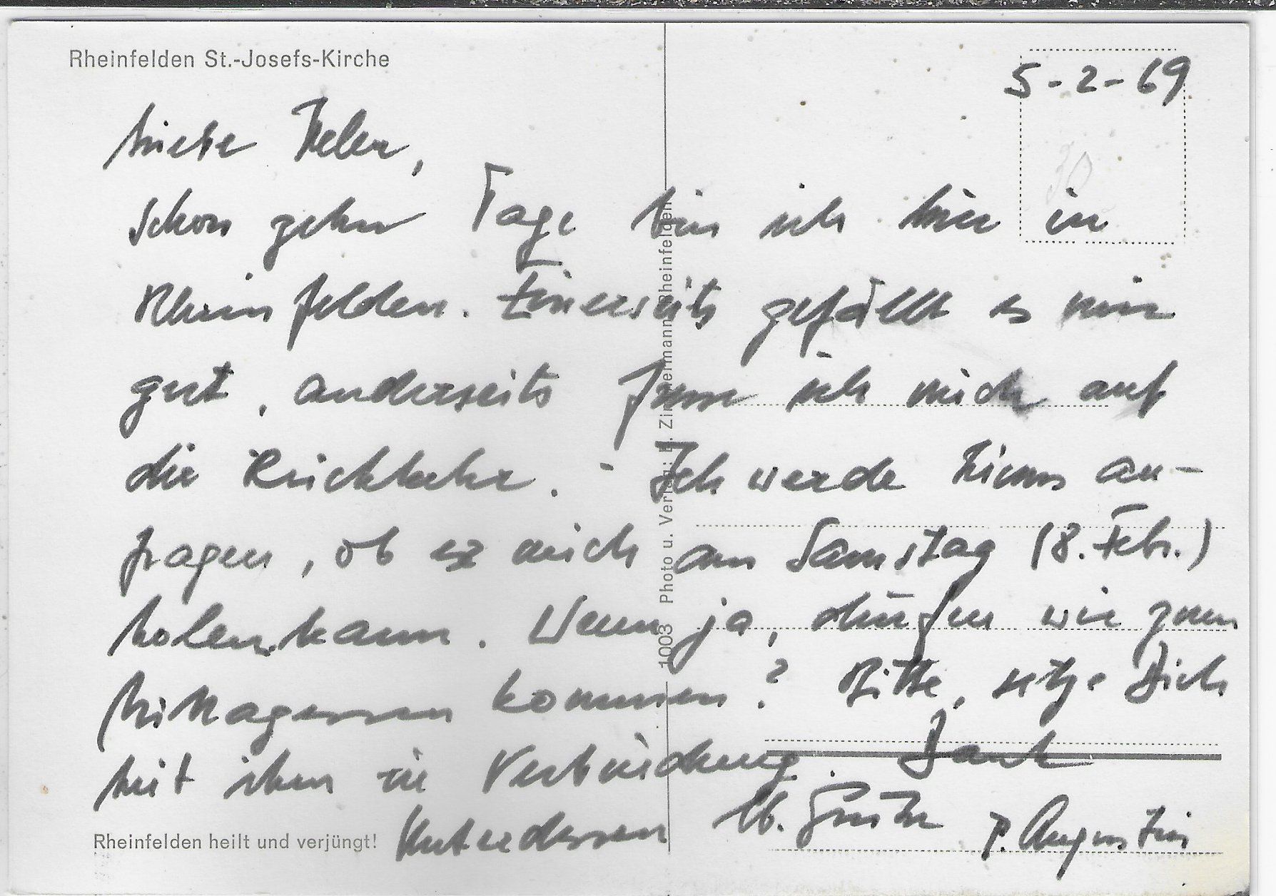 Cartoline postali: Rheinfelden - St. Josefs-Kirche – Usato da Ettingen venduto da Kartenplanet 1