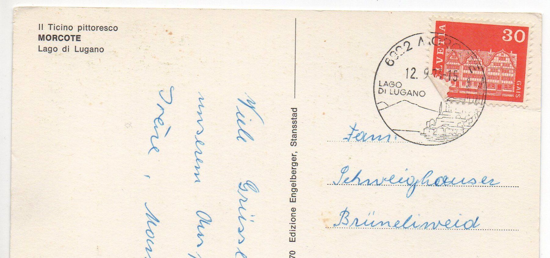 Cartes postales: MORCOTE Lago di Lugano - Auto - Boot – D'occasion à Jona par philajona 1