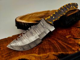 Geprüft! 1A Knife Faltenstahl DAMASCUS Damast Jagd Messer