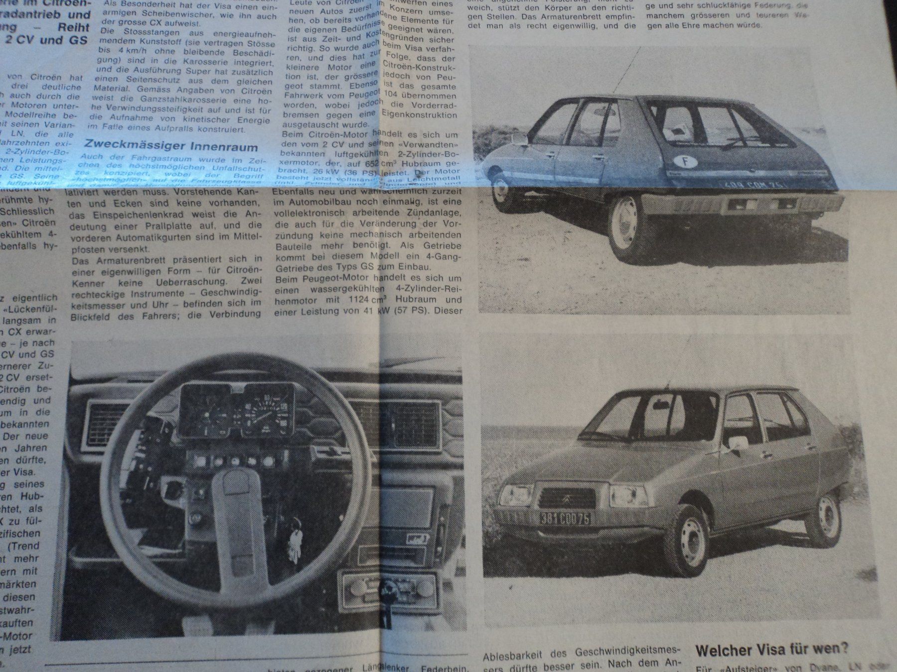 Citroën Documenti: Prospekt Test AR Citroen Visa 1978 – Usato da Schwarzenburg venduto da modelCARama 2