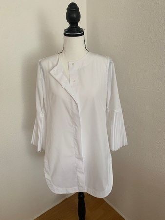 Tunika-Bluse mit Plissé-Aermel / Baumwolle / Gr. 36