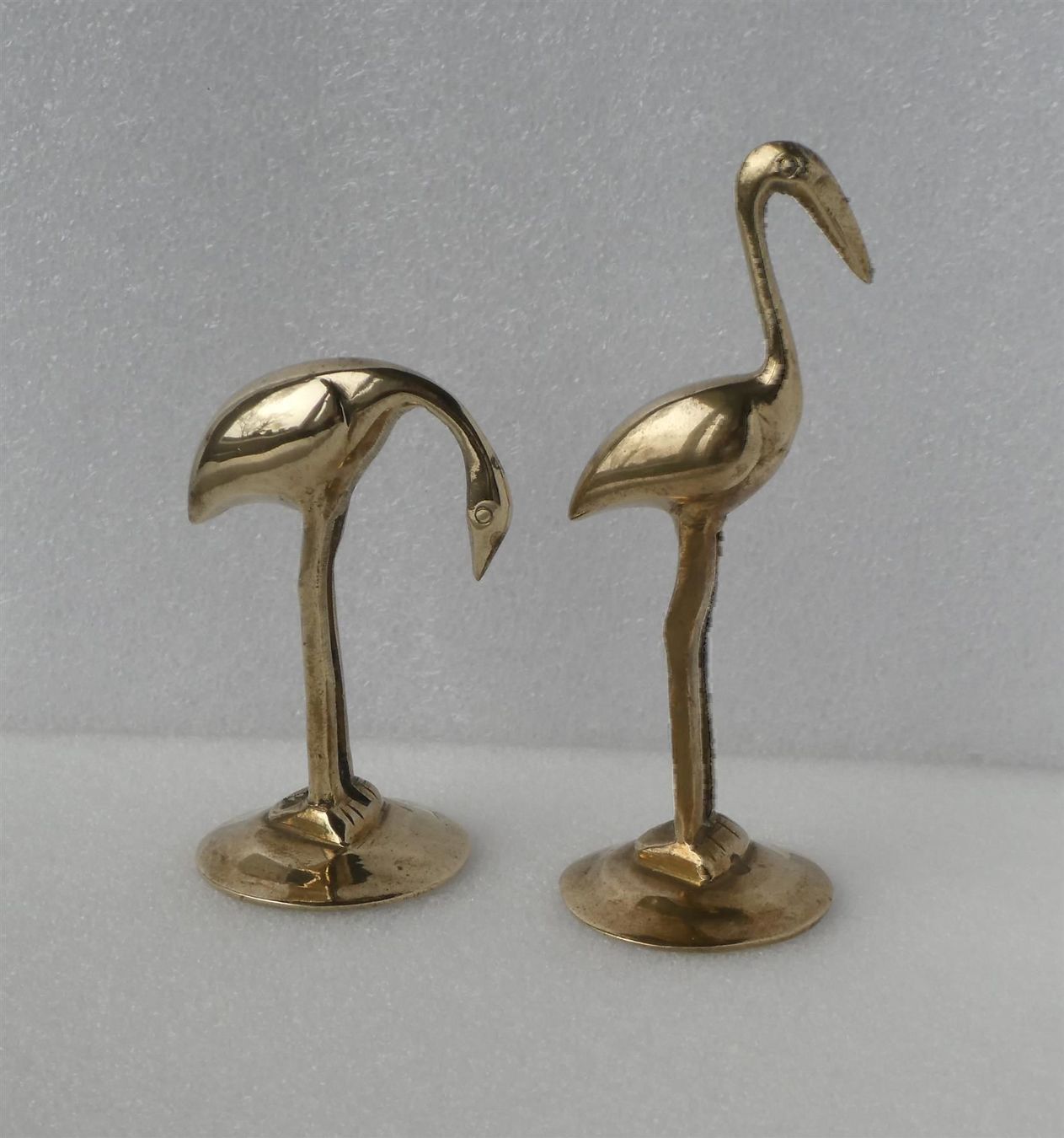 Statuette: zwei Figuren Messing Messingfigur Vogel Storch Reiher – Usato da Frauenfeld venduto da Astra13 2
