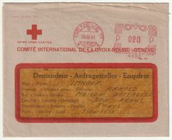 Rotes Kreuz Tunesien über Genf nach Zürich, 1943, mit Inhalt