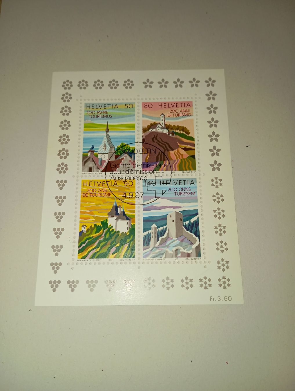Alle Briefmarken: Viererblock 200 Jahre Tourismus – Neu (gemäss Beschreibung) aus Montlingen von Beanz