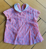 Baby-Bluse pink Blumenmuster Kragen