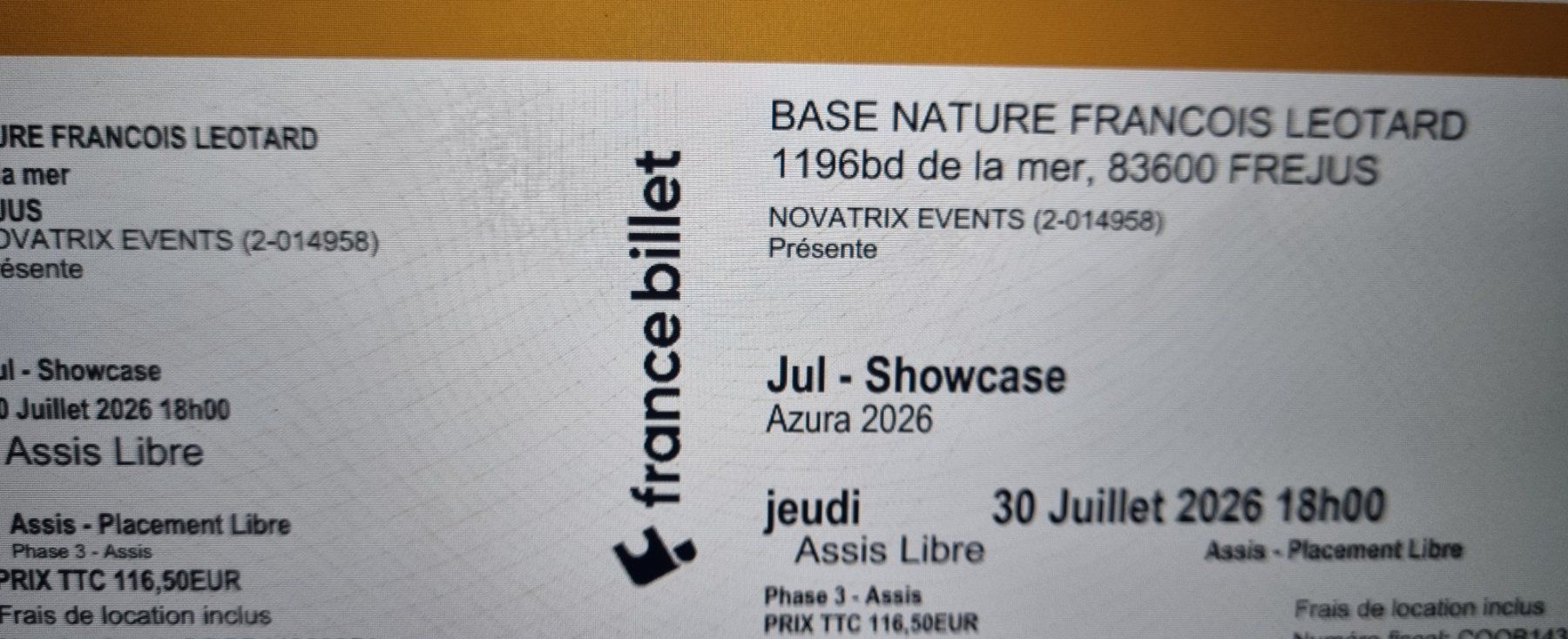 Biglietti: Jul - Showcase – Usato da Neuchâtel venduto da DavidAude