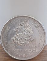 5 Pesos Mexiko 1953 Hidalgo Silbermünze