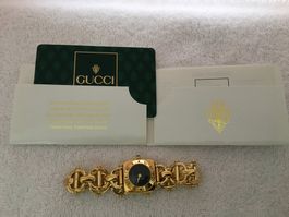 Gucci Uhr Damen Gold Armband Uhr Schwarz Zifferblatt mit ...