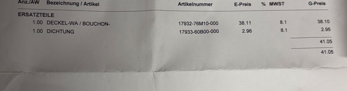 Suzuki Tutti pezzi di ricambio auto: Kühlmitteldeckel Suzuki – Nuovo (secondo la descrizione) da Bottmingen venduto da focus2005 2