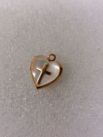 Pendant Heart and Cross in 1/20 Gold 14K GF - Gold & Perlmut