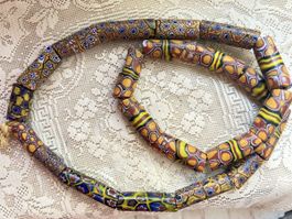 Antike Afrikanische Glasperlenkette Milefiori 19.Jh.orig