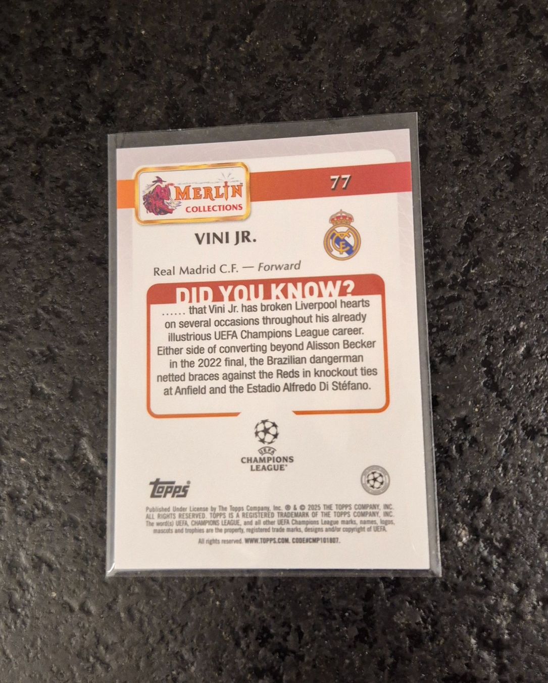 Topps Carte collezionabili: Vini Jr. /150 - Real Madrid - Topps – Nuovo (secondo la descrizione) da Burg AG venduto da Danoe 1