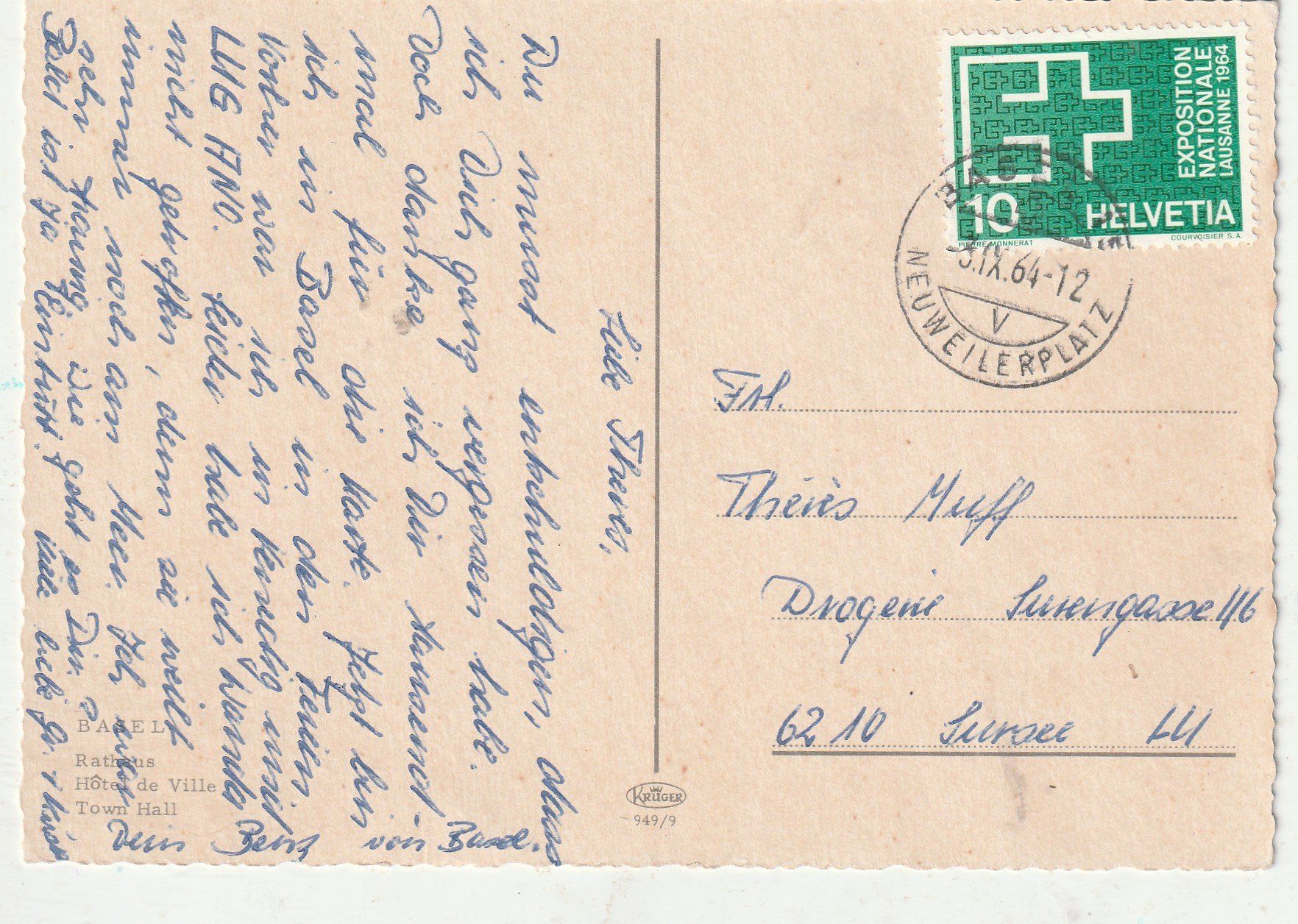 Cartoline postali: Basel – Usato da Lumbrein venduto da made02 1