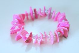 maritimes ARMBAND mit Muscheln in Rosa  Neu & Ovp!