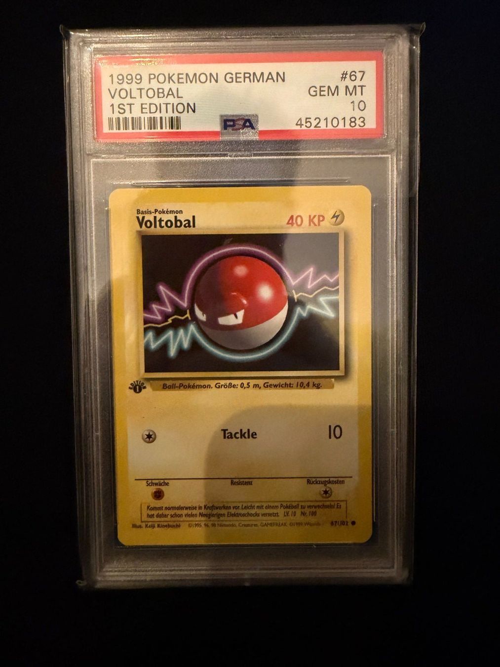 Pokémon Sammelbilder & Trading cards: PSA 10 Voltobal 67/102 Basis Set 1. Edition Deutsch – Gebraucht aus Würenlos von mbumech