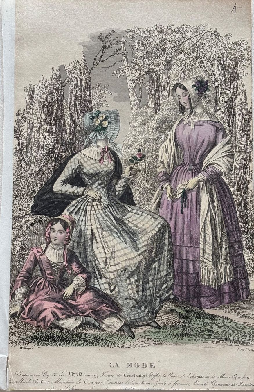 Grafica & Litografie: Antike Lithographie, Mode, Paris, 1844 – Usato da Frauenfeld venduto da Merk52