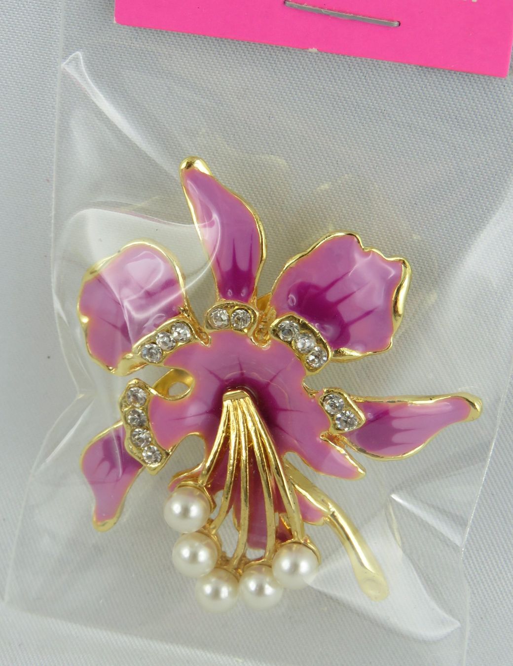 Broches & Aiguilles: Brosche - ORCHIDEE - Lila mit Perlen - 5.5x4,5cm – Neuf avec emballage d'origine à Grenchen par Yamahwildstar16 2