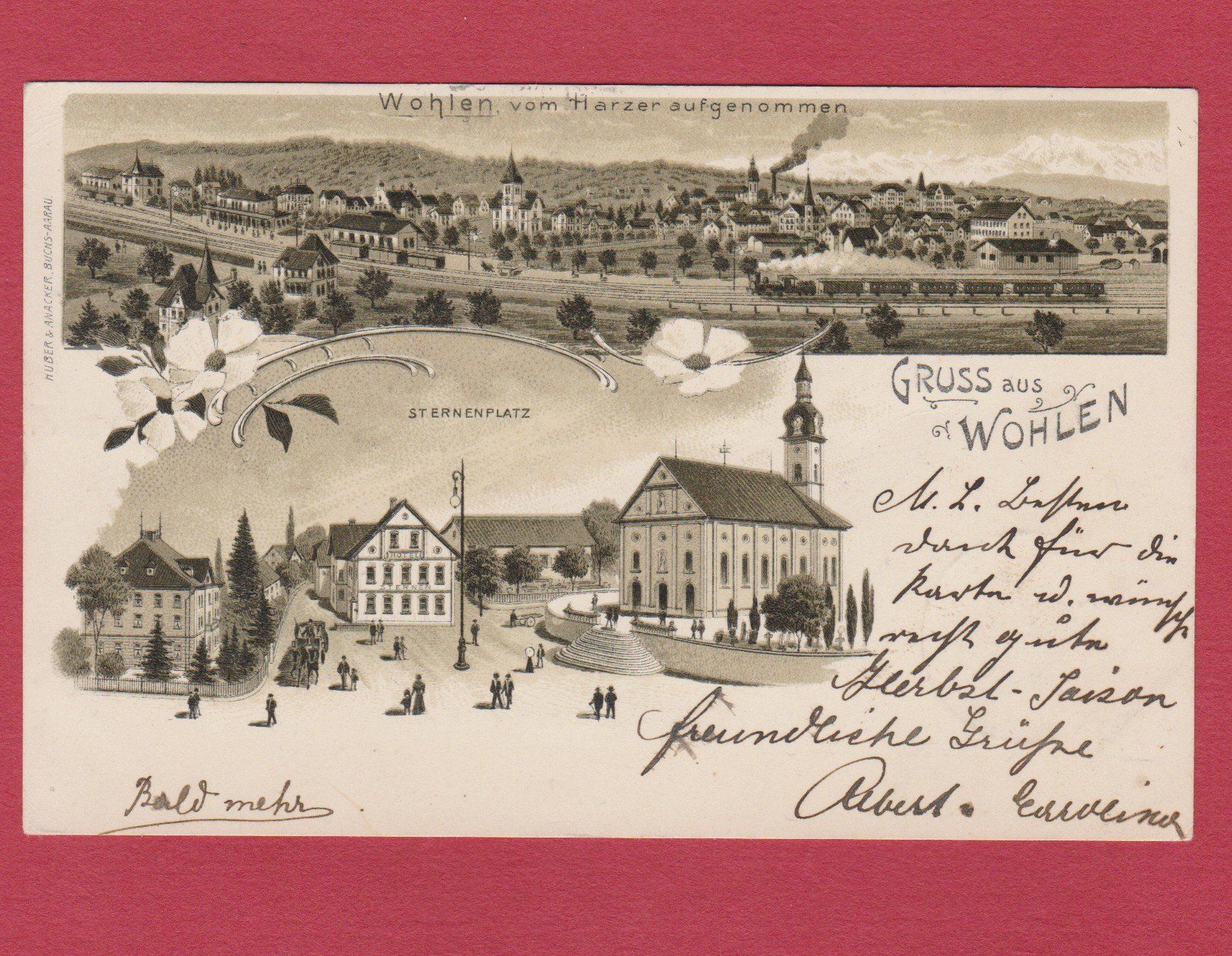 Ansichtskarten: Wohlen  AG   :   Litho Ansichtskarte gest. 16.8.1902 – Gebraucht aus Vitznau von Ropaku