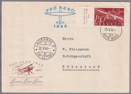 Pro Aero 1946 - Locarno - Posta Aerea - 23.5.1946