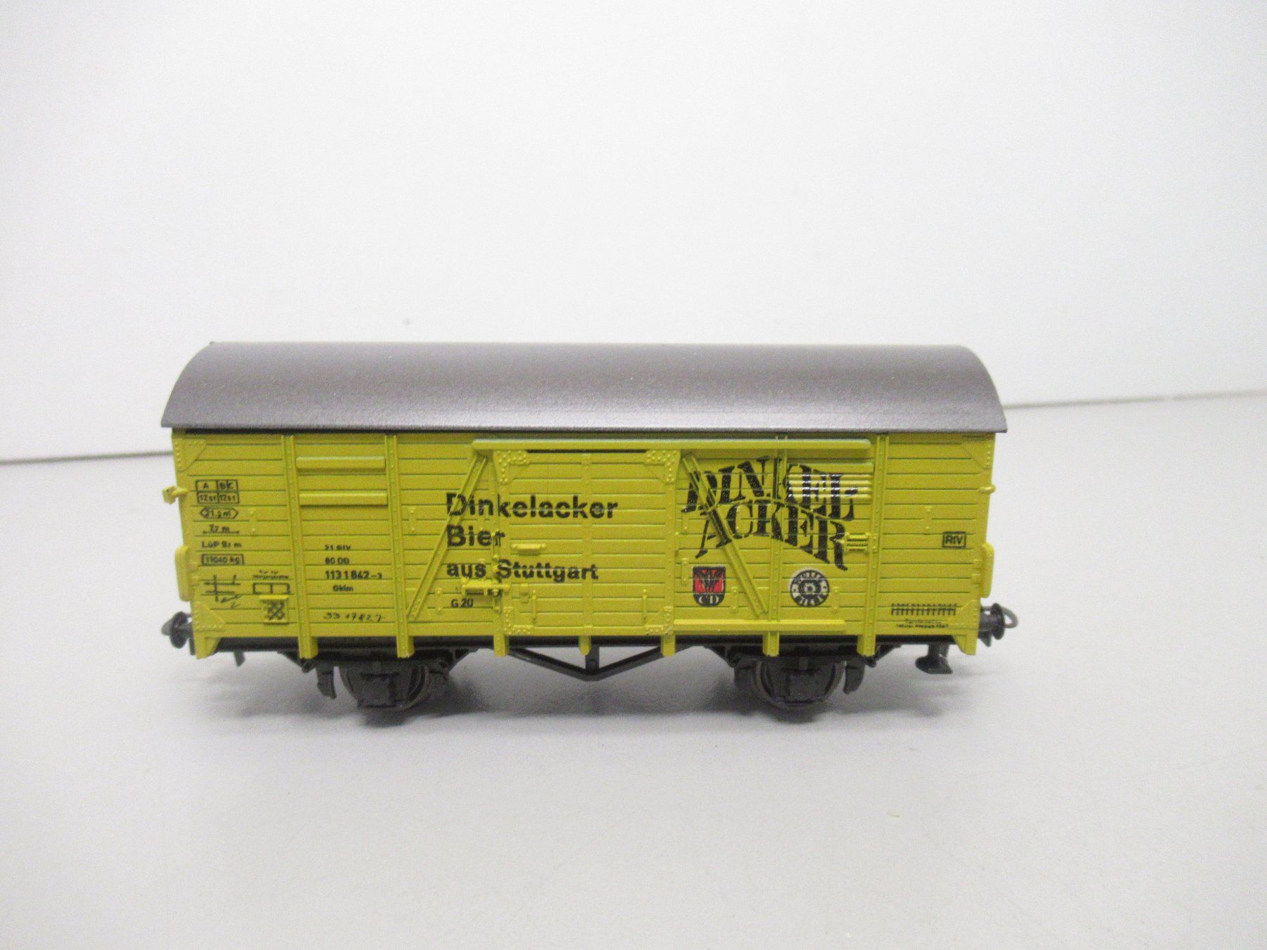Roco Modellini di ferrovie: Roco 4305C Deutsche Bundesbahn Bierwagen Dinkelacker H0 – Usato da Basel venduto da mhmarken 2