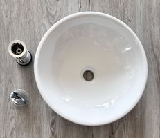 TOP 💥 Aufsatz Waschtisch Keramik weiss rund 40cm
