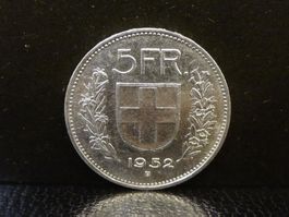 5 Franken Silber 1952 Fünfliber Münze