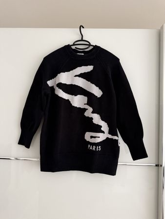 Kenzo Pullover schwarz mit Logo Stickerei neuwertig