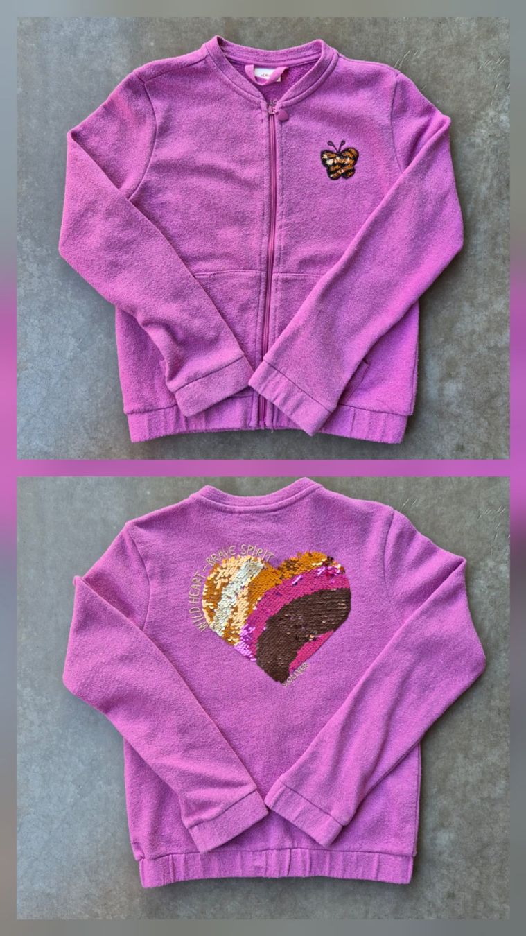 S.Oliver Pullover & Sweatshirts: Glitzersweatjacke von S.Oliver Gr. 128/134 – Gebraucht aus Jona von Mimimi87