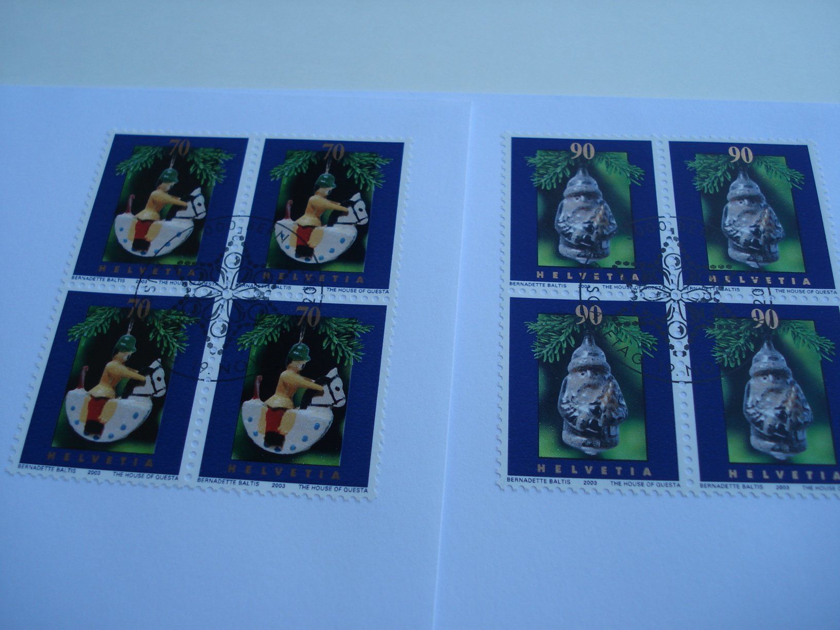 Tutti i francobolli: Satz Weihnachten 2003, FDC Einzel+ 4erblock, 3 Be – Usato da Niederwil AG venduto da morostahu