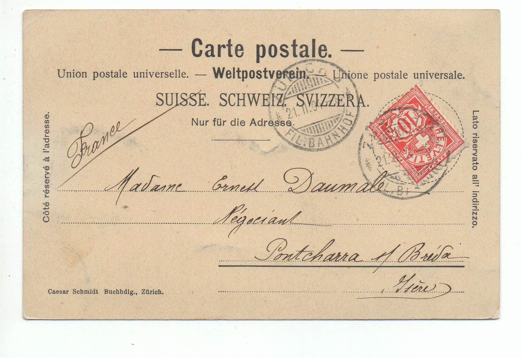Cartoline postali: ZÜRICH Utoquai, Dampfschiff – Usato da Jona venduto da philajona 1