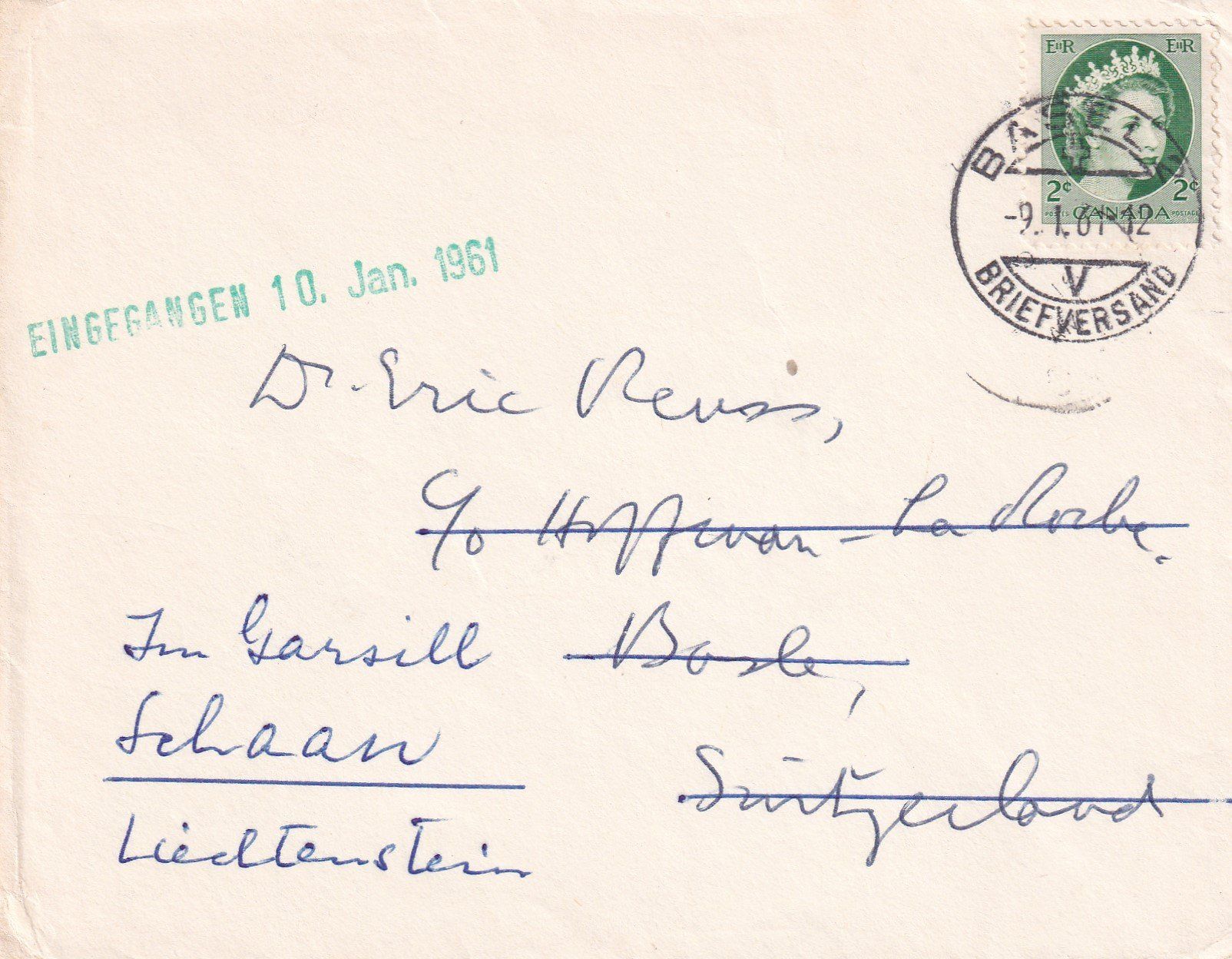 Tutti i francobolli: Brief von England nach Basel / Schaan – Usato da Birsfelden venduto da chr_yq2g