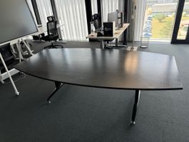 Konferenztisch Bootsförmig schwarz