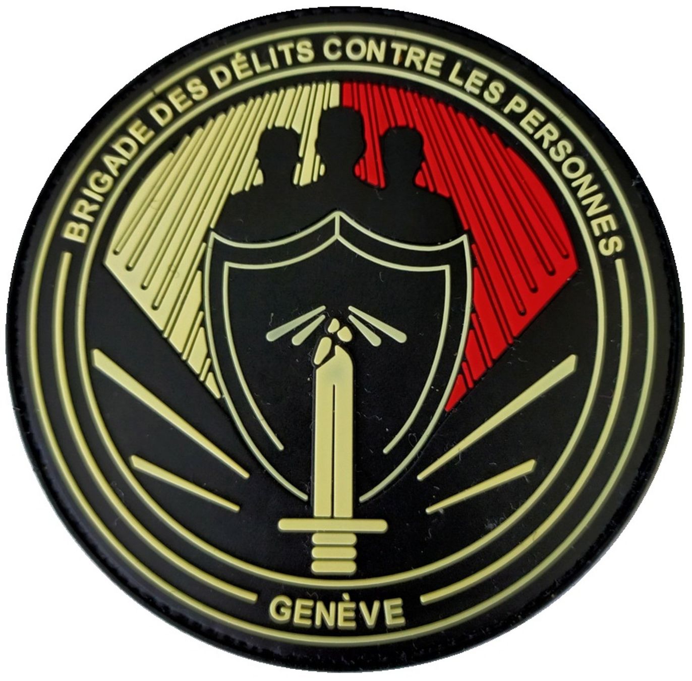 Swiss Placchette & Badge: Brigade des Délits Contre Les Personnes Patch mit Klett. – Nuovo e nell'imballaggio originale da Emmenbrücke venduto da F.ingl-1947