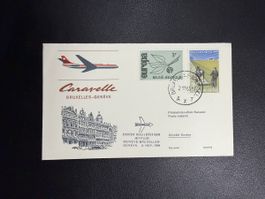 Swissair Erstflugbrief Brüssel - Genf 1965
