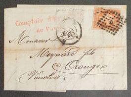 FRANCE 1862: Lettre Paris–Orange (Vaucluse), Nap. 40 c