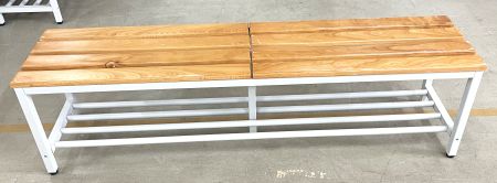 Holzbank mit Schuhablage, Top Zustand, Massivholz